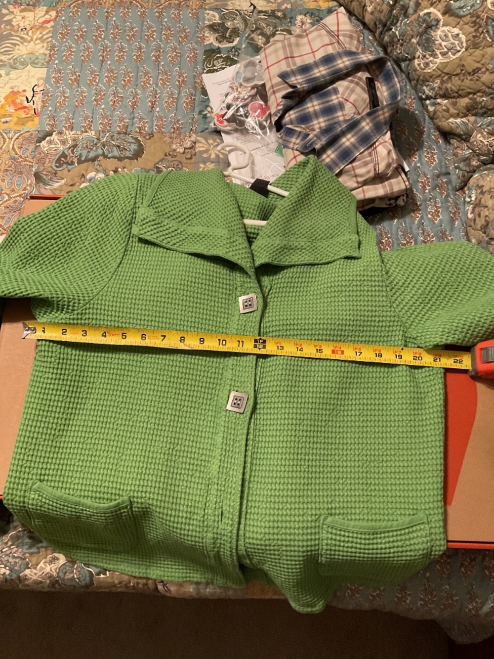 Women's Lime Green Waffle-Texture Utility Jacket - Picture 4 of 5